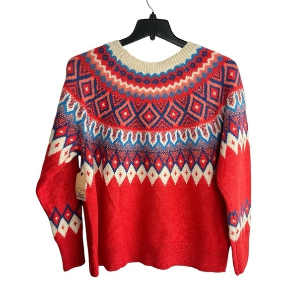 St.John's Bay X-Large Petite Fair Isle Nordic Knit Crewneck Sweater Cottagecore - Picture 3 of 14